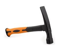 Mivos Martillo de Albañilería 600 g - Forma Renana - Cabeza de Acero y Mango de Fibra de Vidrio Con Amortiguación de Vibraciones - Para Ladrillo y Hormigón