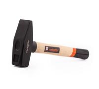 Mivos Martillo de cerrajero, 1500 g, con mango de madera, martillo con cabeza de acero forjado y mango de madera robusta, martillo de ingeniero, peso de cabeza de 1500 g, martillo mecánico DIN 1041
