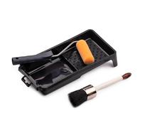 MIVOS Set de pintura 4 piezas - Rodillo de pintura 10cm - Brocha redonda para tintes y barniz 43mm - Bandeja de pintura 28x16cm - Pinza de pintura 27cm - Set de pintura - MADE IN EU