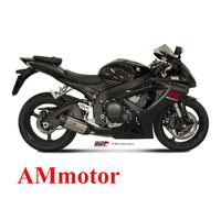 Mivv S.021.L7 SUZUKI GSX-R 600 2006 / 2007 ESCAPE SLIP-ON SUONO ACERO INOXIDABLE TAPAS CARBONO