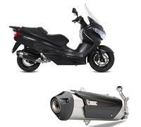 MIVV Tubo de escape completo de acero inoxidable compatible con Suzuki Burgman 200 2007 2008 2009 2010 2011 2012 2013