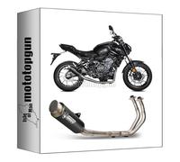 mivv tubo de escape completo homologado catalizado gp-pro acero negro high up compatible con yamaha fz07 fz-07 2021 2022 mototopgun