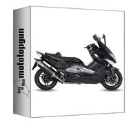 mivv tubo de escape completo homologado nocat speed edge acero negro copa carbono compatible con yamaha t-max tmax 500 2008 2009 2010 2011 mototopgun