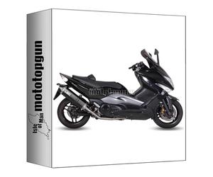 mivv tubo de escape completo homologado nocat speed edge acero negro copa carbono compatible con yamaha t-max tmax 500 2008 2009 2010 2011 mototopgun