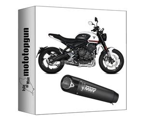 mivv tubo de escape completo racing nocat x-m5 acero negro copa carbono compatible con triumph trident 660 2021 2022 mototopgun