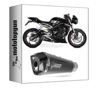 mivv tubo de escape homologado cat-oem delta race acero negro copa carbono compatible con triumph street triple 660 s 2017 2018 2019 2020 2021 2022 mototopgun