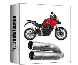 mivv tubo de escape homologado cat-oem double gun acero compatible con ducati multistrada 950 / s 2017 2018 2019 2020 2021 mototopgun
