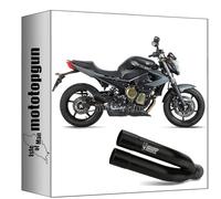 mivv tubo de escape homologado cat-oem double gun acero negro compatible con yamaha xj6 / xj6 diversion 2009 2010 2011 2012 2013 2014 2015 2016 mototopgun