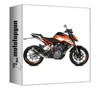 mivv tubo de escape homologado cat-oem gp-pro acero negro compatible con ktm 125 duke 2017 2018 2019 2020 mototopgun