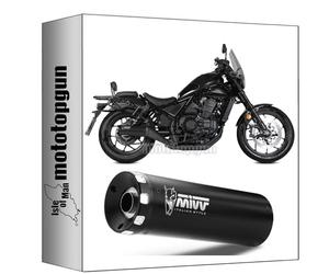 mivv tubo de escape homologado cat-oem hr-1 acero negro compatible con honda cmx 1100 rebel 2022 2023 2024 mototopgun