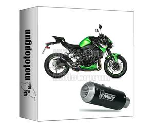 mivv tubo de escape homologado cat-oem mk3 acero negro compatible con kawasaki z900 z-900 2023 2024 mototopgun