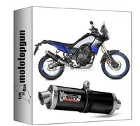 mivv tubo de escape homologado cat-oem oval acero negro compatible con yamaha ténéré 700 2019 2020 2021 2022 2023 2024 mototopgun