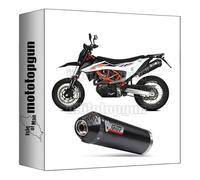 mivv tubo de escape racing nocat oval acero negro copa carbono compatible con ktm 690 smc r 2023 2024 mototopgun