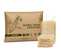 Miw Piw Esponja exfoliante corporal natural de lufa, 4 unidades