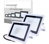 Miwatt 2 x 100 W LED Ultra Slim Foco Exterior 900LM SuperBright LED Fluter, IP68 Impermeable Foco Exterior Foco Foco Foco Foco para Patio, Garaje Deporte