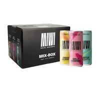MIWI Mix Box Kombucha Sin Azúcar, 12 Latas, 3 Sabores: Mojito Fresco, Jengibre y Limón, Frutos Silvestres