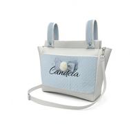 MiwMiw Baby Bolso Talega para Carrito de Bebé Personalizada con Nombre, Bolso Maternal Infantil (Azul)