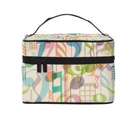 Mix Match Música de Notas Musicales Retro, Bolsa de Maquillaje Bolsa de cosméticos Bolsa de Aseo de Viaje portátil Estuche para lápices