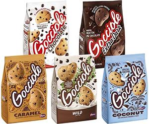 Mix Pavesi - Surtido de galletas con chocolate gocciole, caramelo, coco, salvaje y extra oscuro - Galletas con gotas de chocolate