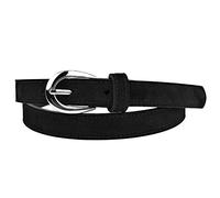 Mix Your Beauty MYB Cinturón para mujer en ante genuino - altura 20 mm - Made In Italy (Negro, 85-100 cm)