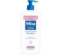 Mixa Baby - Leche de Toilette extra suave con aceite de almendras y vitamina E - Para el baño diario del bebé y la piel delicada - Limpia y nutre la piel - Hipoalergénica - 750 ml