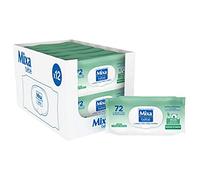 Mixa Bébé - Toallitas de agua muy pura - Fibras de origen vegetal - Hipoalergénico - Juego de 12 x 72 toallitas