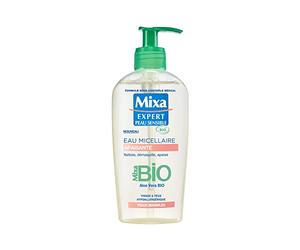 Mixa BIO - Eau Nettoyante Démaquillante - Peau Sensible - 200 ml | Certificado orgánico, glicerina de origen natural, hipoalergénico, sin enjuague, calma tirantez
