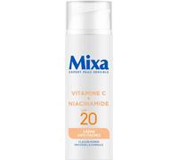 Mixa - Crema antimanchas SPF 20 con vitamina C y niacinamida - Tonos oscuros e irregulares - Aclarador uniforme - Textura ligera y refrescante - Botella con bomba antioxidante - 50 ml