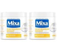 Mixa Crema Corporal Niacidamide Bright para pieles apagadas con 9% de [Manteca de karité + Niacinamida + Vitamina Cg]. Aclara las manchas oscuras. Apta para pieles sensibles. 400 ml. (Paquete de 2)