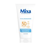 Mixa Cuidado hidratante UV 50, para pieles sensibles, protección contra UVB + UVA + Long UVA, SPF 50, con ácido hialurónico, adecuado para cara y cuello, hipoalergénico, 50 ml