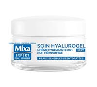 Mixa Expert Crema Hidratante para Pieles Sensibles, Hyalurogel de Noche, Crema de Mascarilla, Efecto Reparador - 50 ml