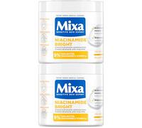 Mixa Pack Ahorro Crema Corporal Niacidamide Bright para pieles apagadas con 9% de [Manteca de karité + Niacinamida + Vitamina Cg]. Aclara las manchas oscuras. Apta para pieles sensibles. 400 ml x2.