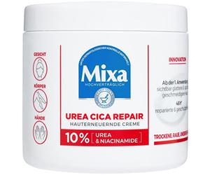 Mixa Urea Crema rejuvenecedora de la piel con urea y niacinamida para piel seca, áspera y desigual, repara y alisa, hidratante para el cuerpo, manos y cara, Urea Cica Repair+, 400 ml