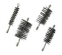 Mixabloem Juego de 4 cepillos de tubo de estufa para limpieza de chimeneas, calderas y secadoras, cepillos de conductos de alambre de acero duro, diámetro 30/50/65/80 mm, longitud 170-180 mm