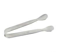 Mixabloem Pinzas de acero inoxidable con clip y azúcar para cocina, barbacoa y servicio de té/café, utensilio de grado alimenticio de 11 cm con mango ergonómico y lazo para colgar (plata)