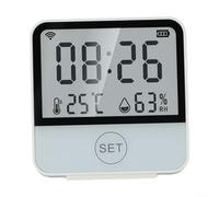 Mixabloem Sensor inteligente de humedad de temperatura para Tuya para SmartLife, termómetro higrómetro interior WiFi, pantalla LED, monitoreo en tiempo real para el hogar