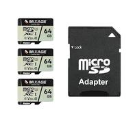 MIXAGE - Tarjeta de memoria MicroSDXC de 64 GB U3 V30 A1 UH-I, 100 MB/s de lectura de 60 MB/s de escritura 4K UHD para teléfonos Android, consolas de juegos, cámaras de acción de seguridad para
