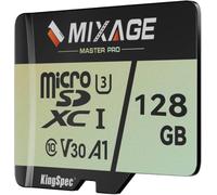 MIXAGE - Tarjeta MicroSDXC de 128 GB UHS-I U3/V30/A1/C10-175MB/s de lectura de 110 MB/s de escritura, grabación de video 4K UHD, tarjeta de memoria SD flash 3D NAND para smartphones, consolas de