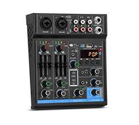 Mixe de audio profesional, consola de placa de sonido, controlador de Dj Digital Usb Bluetooth de 4 canales, potencia de 48v para banda de escenario