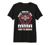 Mixed Martial Arts MMA Fight To Survive Cage Fighting Camiseta Premium