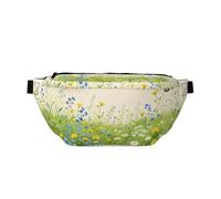 Mixed Wild Meadow - Riñonera para correr, soporte para teléfono sin rebote para gimnasio, bolsa cruzada impermeable con correa ajustable