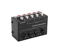 Mixer Estéreo Pasivo Pasivo de 4 Canales Línea de Audio Mini Soporte de Carcasa de Metal Portátil Entrada y Salida con Controles de Volumen Separados Mezclador Profesional,