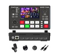 Mixer Plus - Conmutador de video compacto de 4 HDMI con pantalla integrada de 4 pulgadas, conmutador portátil de transmisión en vivo para multicámara, clase en línea, eventos, YouTube, OBS, zoom