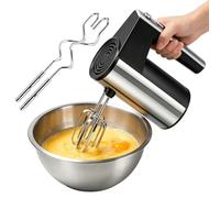 Mixeur Pâtisserie - Batteur Électrique Cuisine 19cm | Fouet Cuisine, 5 Vitesses Acier Inoxydable, Fouets & Crochets Pétrisseurs Inclus, Mixeur Manuel Pâtisserie Crème Débutants Maison