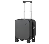 mixi Maleta de equipaje con ruedas giratorias, maleta rígida de policarbonato con cubierta y bloqueo TSA ligero, Cuadrícula fina negra, 14in underseat, Moderno y elegante