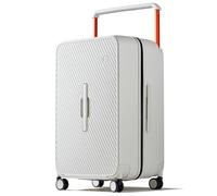 mixi Maleta de equipaje grande a cuadros con ruedas giratorias, mango ancho mejorado, carcasa dura de policarbonato, Blanco ahumado., 26-inch