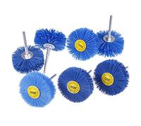 Mixiflor - Juego de 7 cepillos abrasivos para ruedas de nailon para carpintería, con vástago de 1/4 pulgadas, 80 # 120 # 180 # 240 # 320 # 400 # 600 #