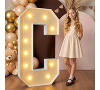 Mixifox 120cm Amarillo Letras Luminosas Grandes, Letra C