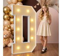 Mixifox 120cm Amarillo Letras Luminosas Grandes, Letra D