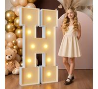 Mixifox 120cm Amarillo Letras Luminosas Grandes, Letra H